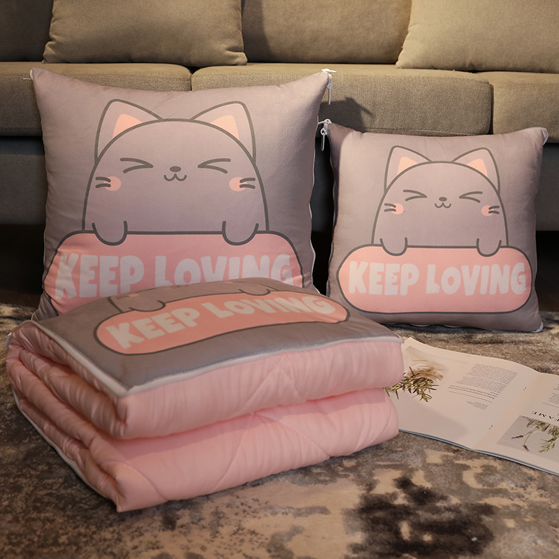 速发折叠汽调抱枕被子两用车载靠垫办公室靠背午头空车被沙发靠枕