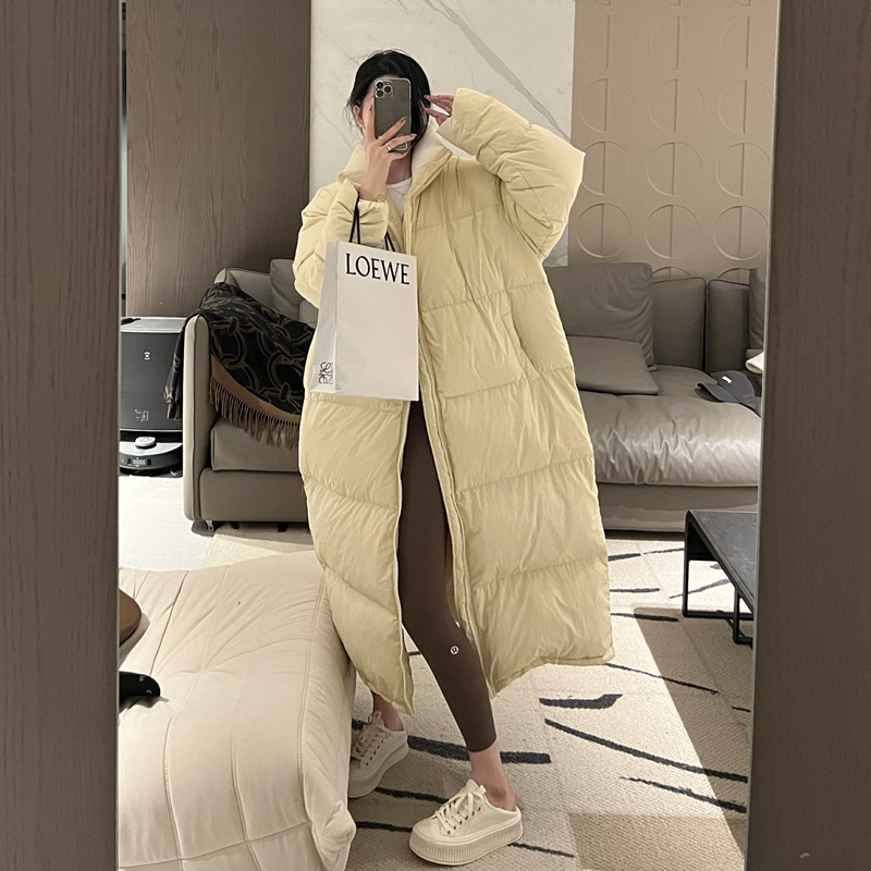 十三行大被子长款羽绒服女小个子冬季摩登超长立领棉被面包服外套