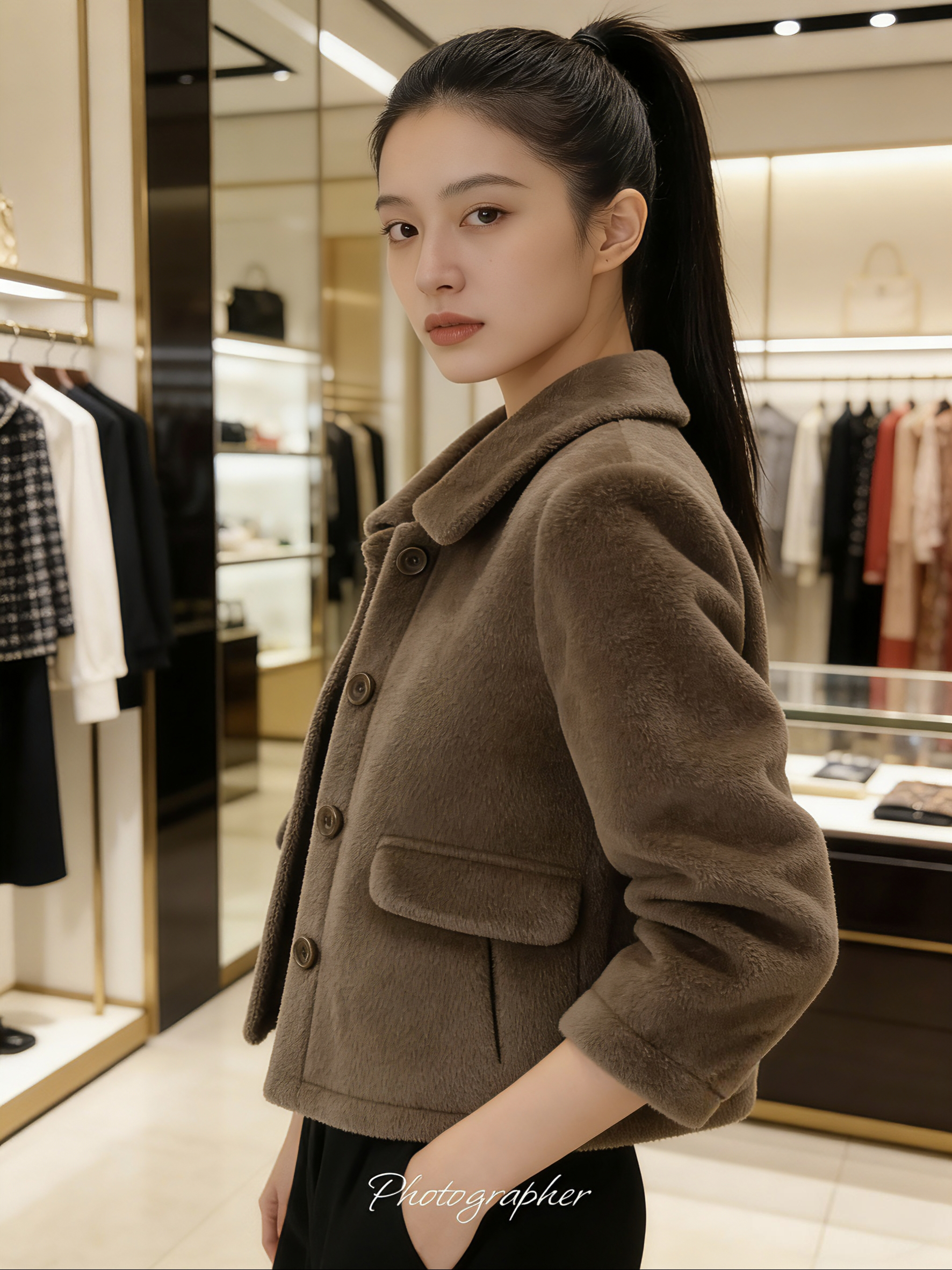冬季新款仿皮草外套女短款小个子加厚保暖妈妈上衣