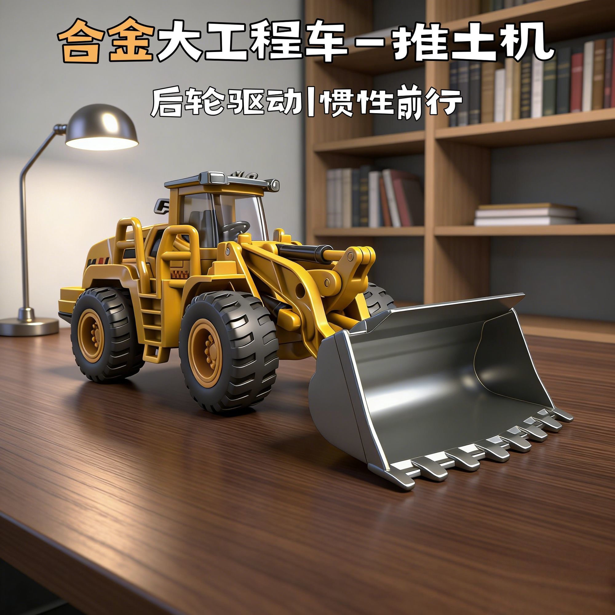 合金工程车惯性滑行玩具