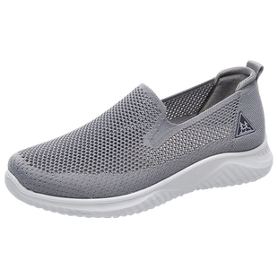 男鞋夏季透气一脚蹬老北京布鞋新款中老年爸爸大码45网面运动鞋46