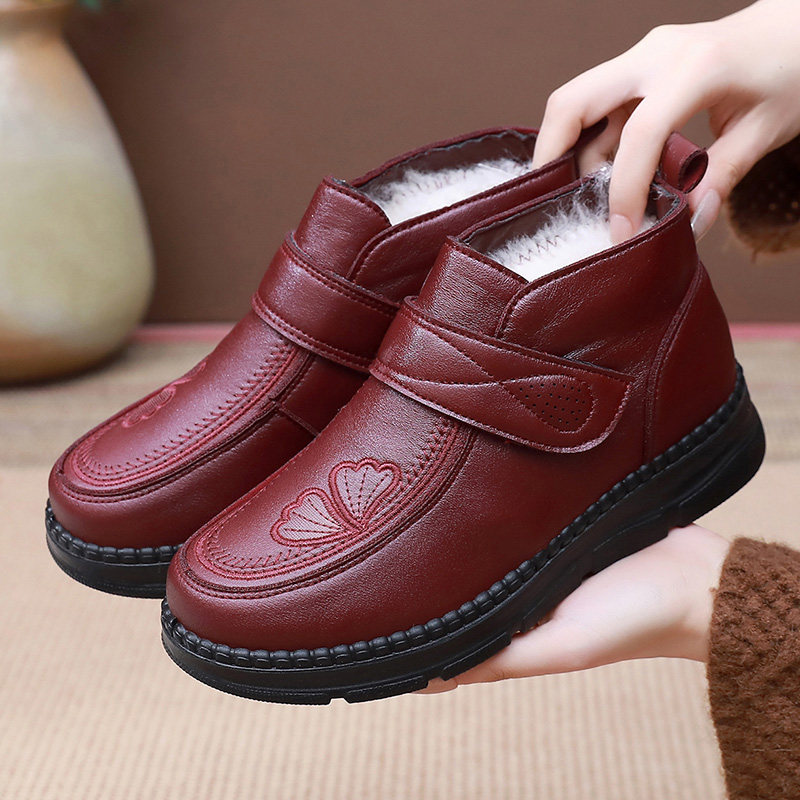 高帮鞋女加绒保暖软底防滑