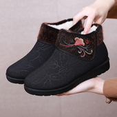 中老年防滑保暖奶奶鞋 冬季 加绒中老年妈妈棉鞋 老北京布鞋 羊毛女鞋