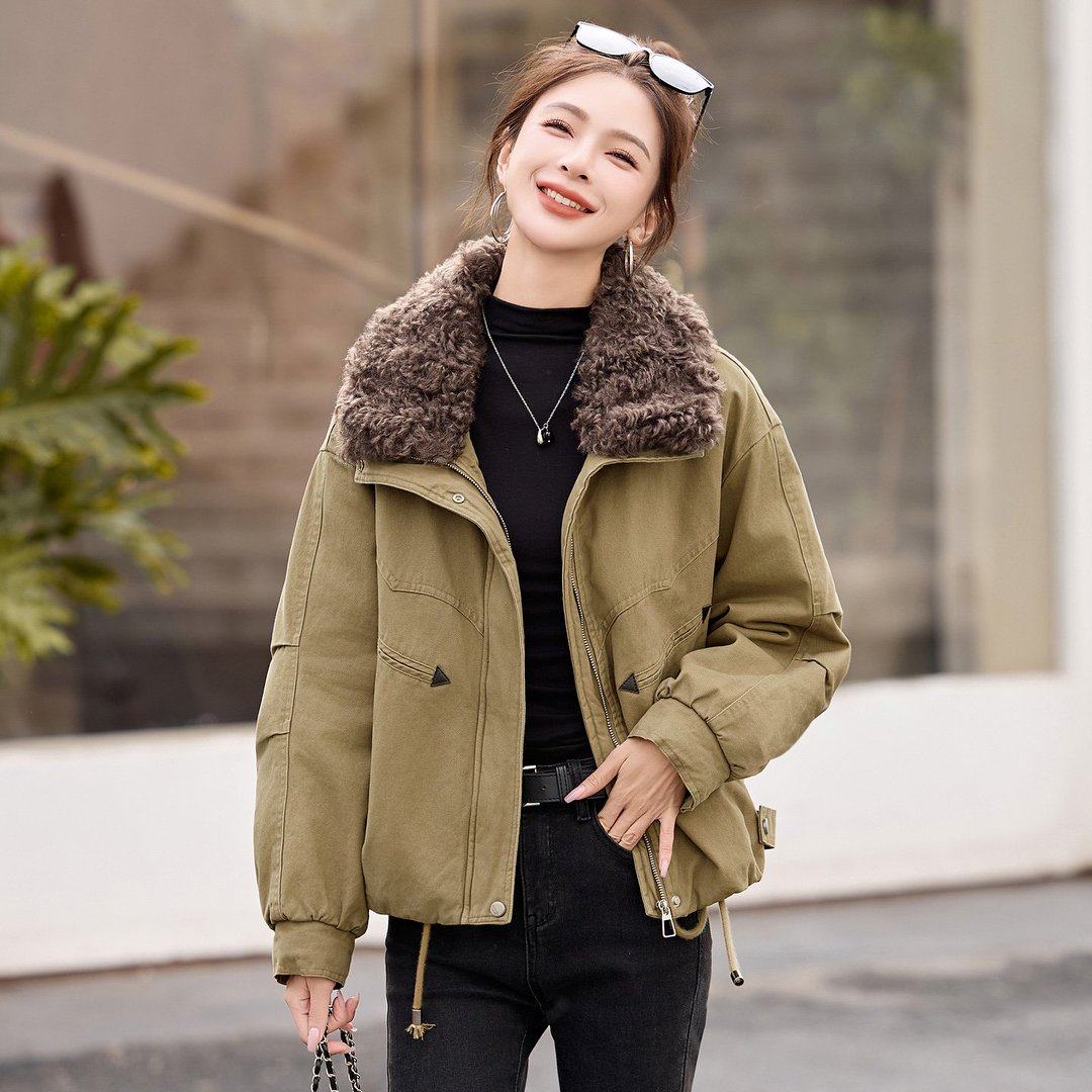 复古休闲派克服加绒加厚外套女冬新款小个子宽松百搭保暖夹克棉服,女装/女士精品,短外套,淘宝优惠券,粉丝福利购,淘宝优惠卷