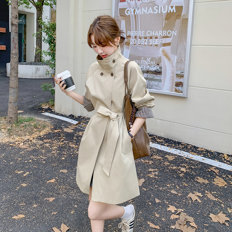 设计感休闲时尚风衣外套女2025秋季韩版英伦风小个子收腰显瘦大衣