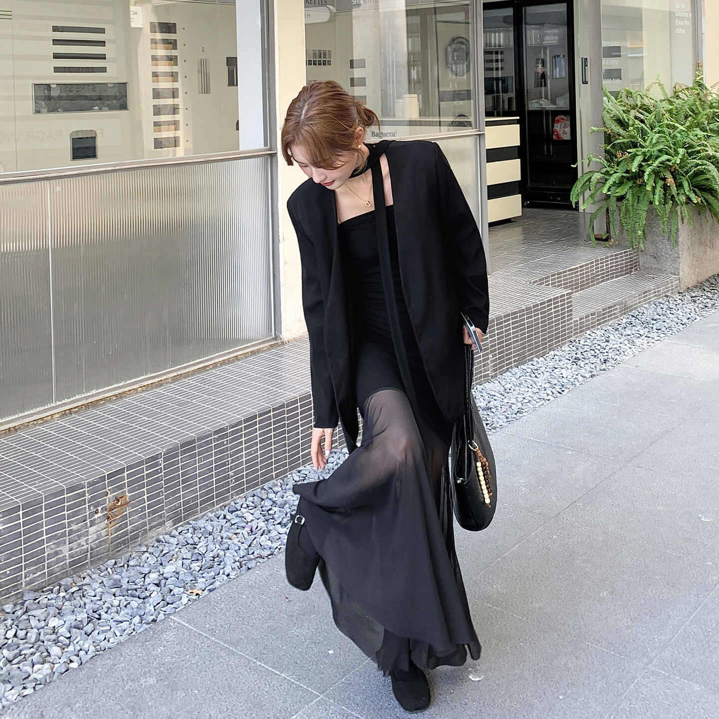 黑色轻熟风西装抹胸连衣裙套装女2026秋季新款气质两件套姐系穿搭