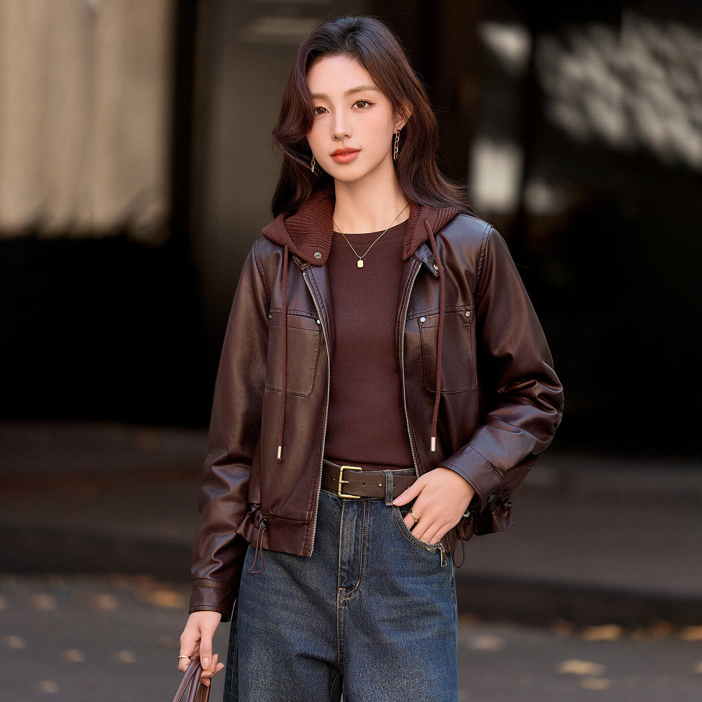 加绒加厚皮衣外套女2026冬季新款今年流行爆款洋气小个子夹克上衣