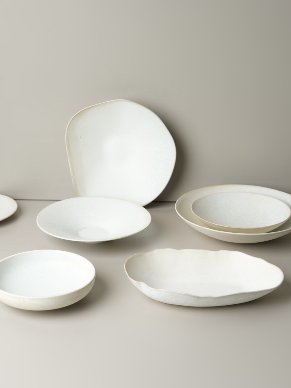 白月光餐盘碗碟套装简约陶瓷餐具家用菜盘子瑕疵自用不影响@4-2@