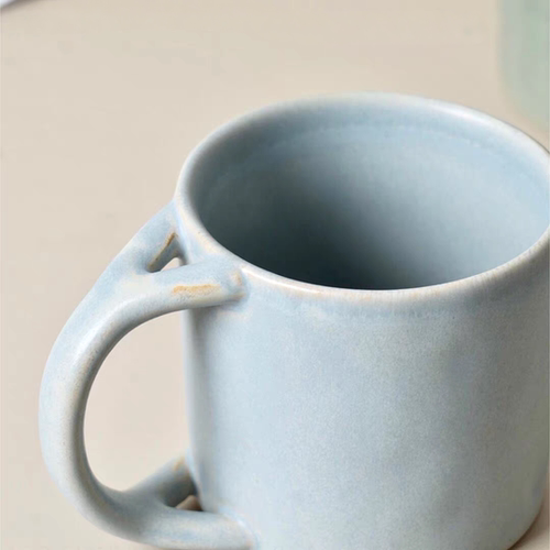 日式素釉陶瓷马克杯情侣对杯350ml高温釉下彩微波炉@4-2@