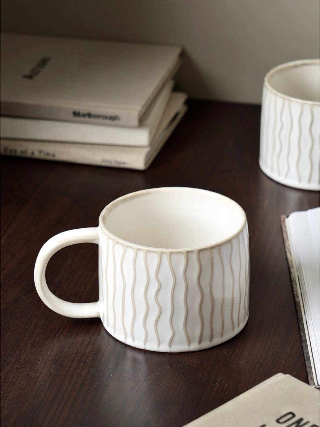 复古做旧浮雕波浪马克杯400ml高温釉下彩微波炉尾单瑕疵自用@4-2@,餐饮具,马克杯,淘宝优惠券,粉丝福利购,淘宝优惠卷