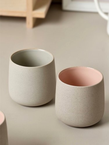 出丹麦极简手握杯280ml咖啡杯拉花创意茶水杯高温釉下彩微瑕@4-2@