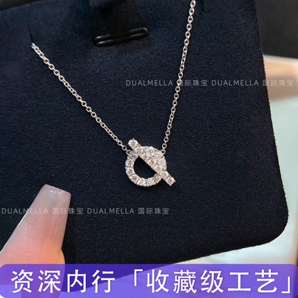 小Q字母猪鼻子项链女镀18K玫瑰金高级感轻奢小众女款生OT扣锁骨链