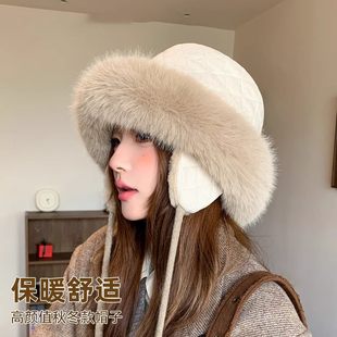 帽子女冬天毛绒护耳雷锋帽哈尔滨东北蒙古帽骑车防寒保暖防风棉帽