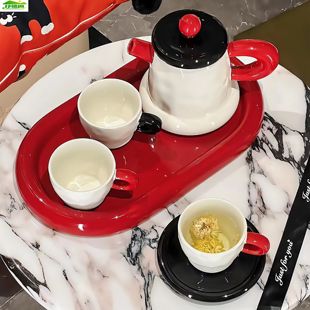 家用水杯水壶茶杯水具礼物客厅待客陶瓷杯子套装 乔迁新居杯具套装