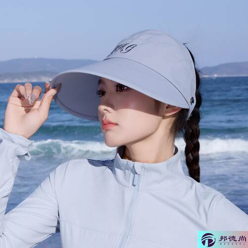 帽子女士夏季防晒鸭舌帽2026新款防紫外线遮阳大帽檐空顶帽太阳帽