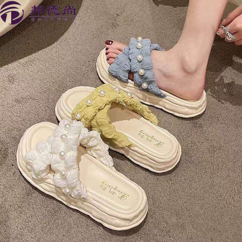 海边拖鞋女款可下水湿水外穿度假凉鞋外出踩水凉拖鞋厚底沙滩鞋子 - 实物图
