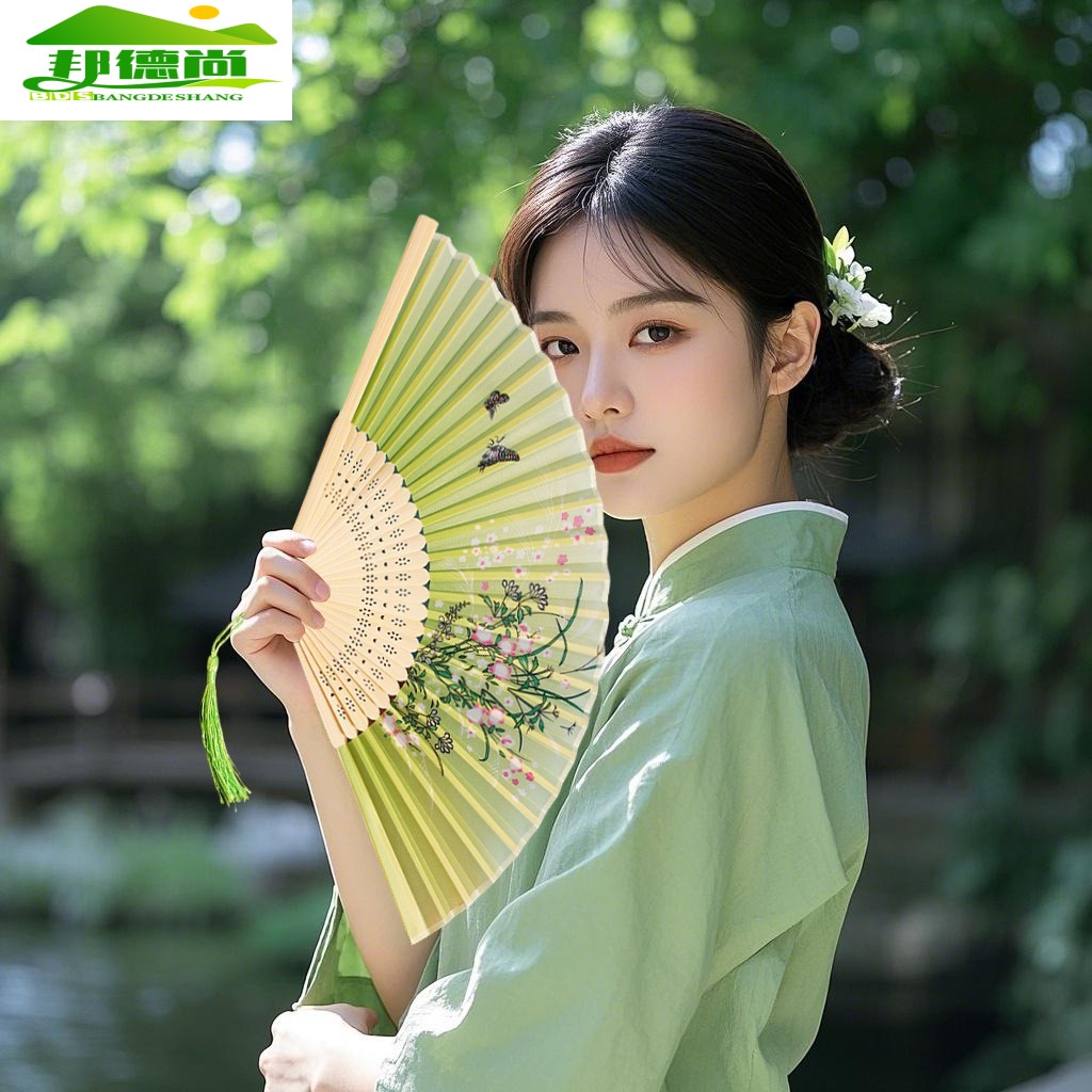 儿童学生夏日随身折叠古风扇子折扇中国风汉服男女旗袍舞蹈跳舞
