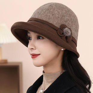 中老年人帽子女秋冬季 妈妈加厚保暖盆帽冬天老人奶奶老太太渔夫帽
