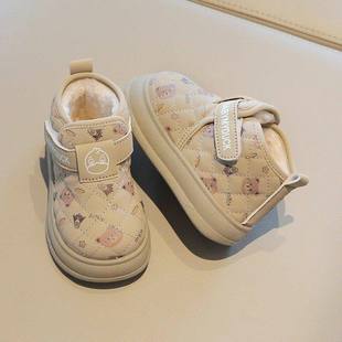 女童加绒加厚棉鞋 3岁0幼儿软底学步鞋 男宝宝短靴 雪地靴1 宝宝冬季