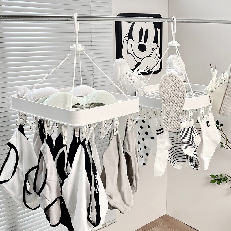 多功能晾衣架鞋子袜子晾晒架多夹子塑料家用宿舍用晒内衣内裤神器