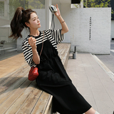 现货条纹拼接假两件连衣裙271-6117-P125K178，女装连衣裙，浙宝271