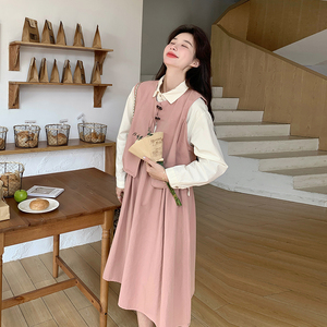 现货 亲肤料 春夏款连衣裙+马甲真两件套 271-8079-P155K218图片