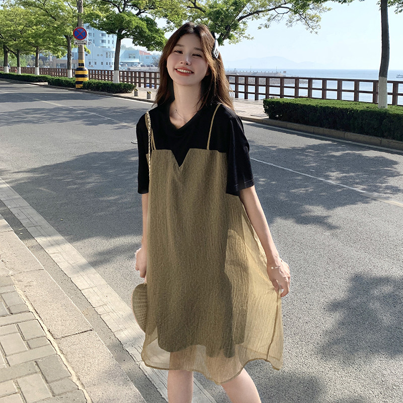 现货好款假两件不挑人连衣裙2C369-6161P115K165,女装连衣裙,浙宝271