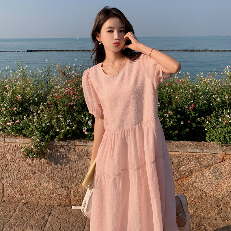 现货2C369-6030-P115新款粉色设计款连衣裙控168，女装连衣裙，浙宝271