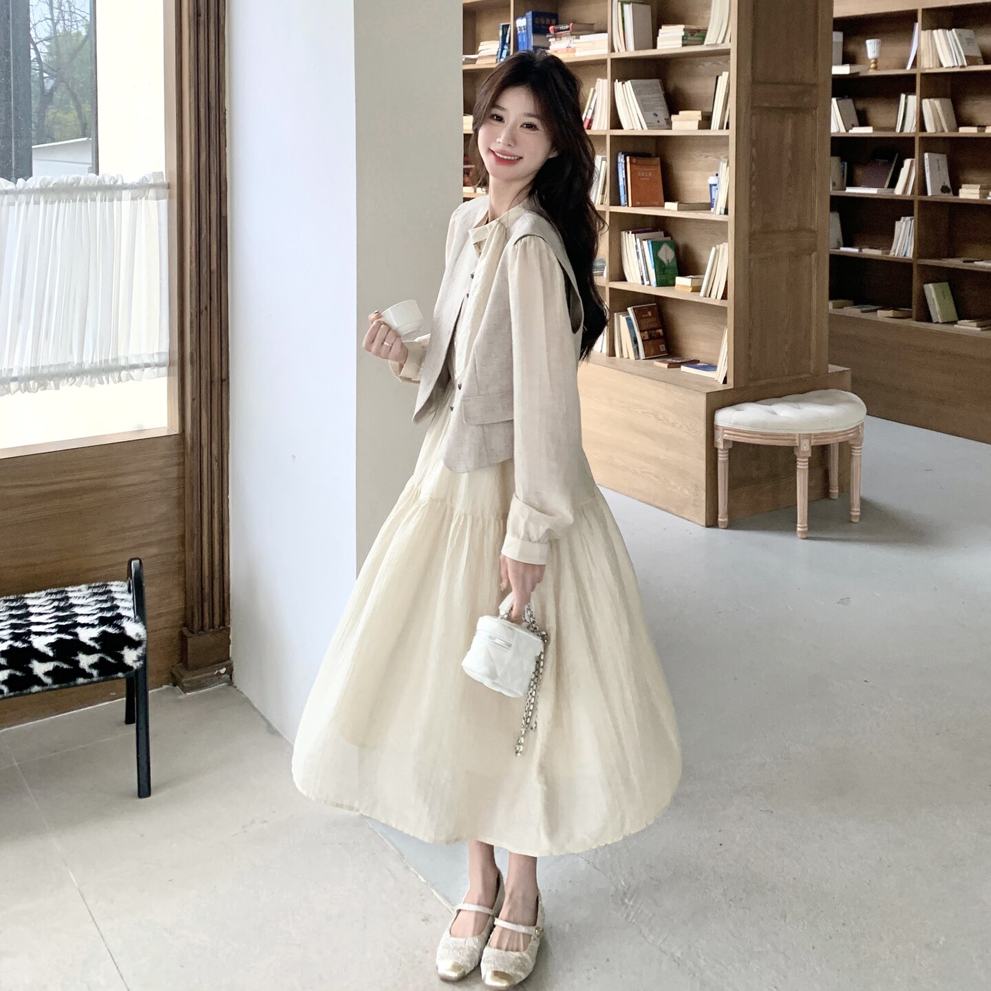 现货2C369-8226P165K238新款连衣裙+马甲套装,女装连衣裙,浙宝271