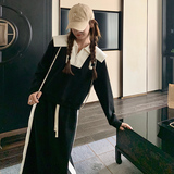 现货新品学院风娃娃领黑白休闲卫衣套装裙271-8003-P145K198，女装卫衣/绒衫，浙宝271