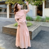 现货2C369-6326P185K288藕粉色两件套套装，女装套装/套裙，浙宝271