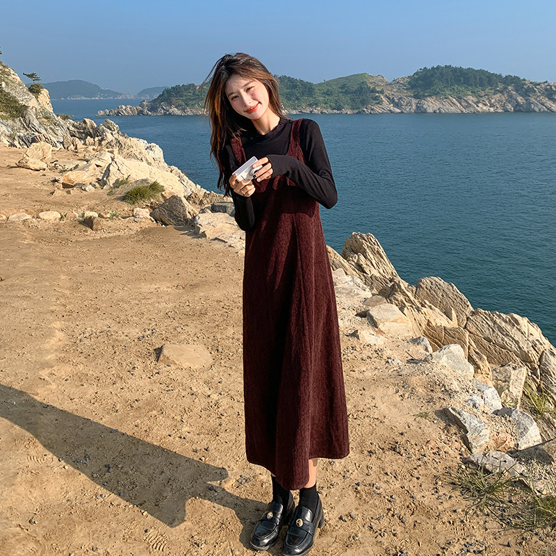 现货买家秀送腰带安哥拉红连衣裙+针织T两件套271-8108P145K198,女装连衣裙,浙宝271