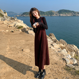 现货买家秀送腰带安哥拉红连衣裙+针织T两件套271-8108P145K198，女装连衣裙，浙宝271