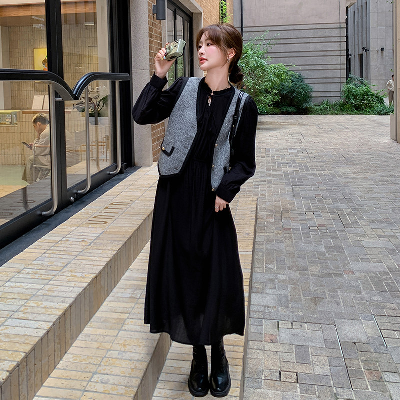 现货新款连衣裙+小香风马甲两件套271-8105P155K218,女装连衣裙,浙宝271
