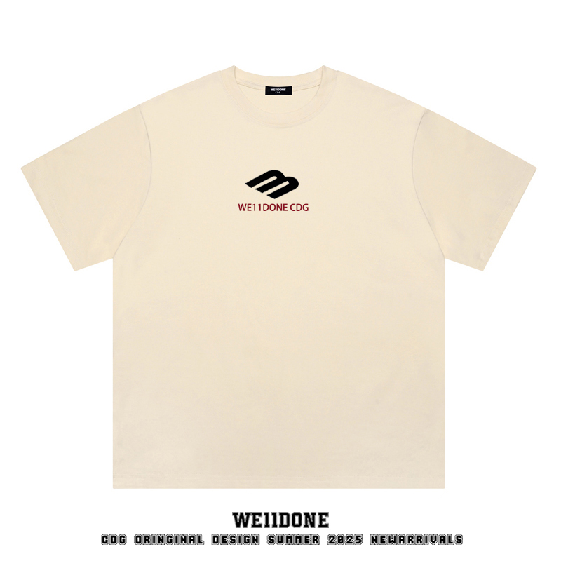 WE11DONE纯棉半袖短袖T恤ins男女
