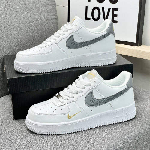 莆田正品AF1空军一号aj1男鞋af1女款白灰金联名增高学生休闲板鞋