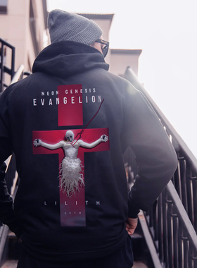 EVA联名卫衣男第二使徒莉莉丝动漫二次元宽松外套秋冬加绒加厚