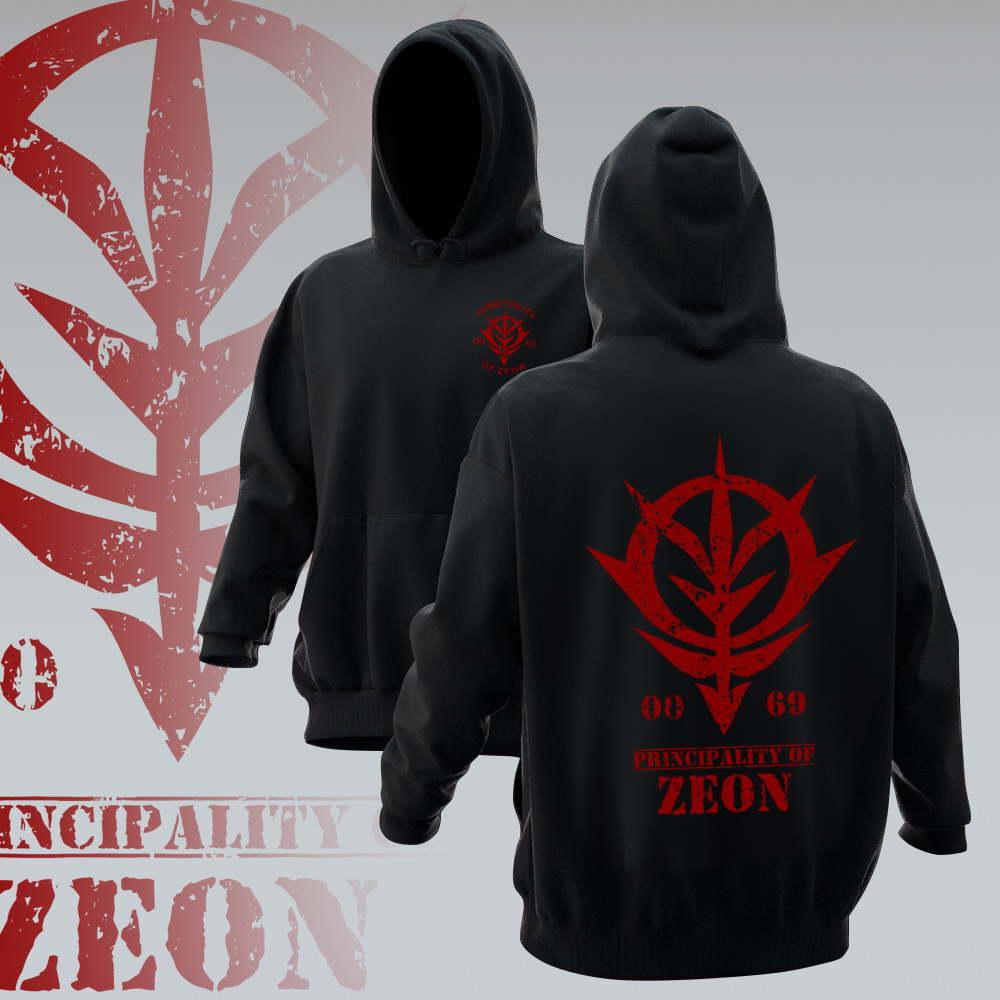 机动战士吉翁公国连帽卫衣男日系动漫二次元秋季薄款宽松学生外套