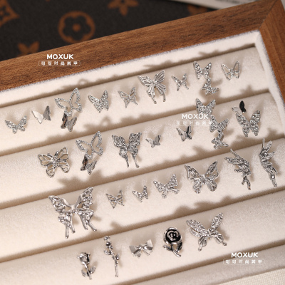 50颗！合金蝴蝶结美甲钻饰品