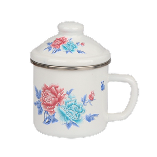 加厚双料搪瓷杯经典怀旧搪瓷盖杯口杯水杯茶杯搪瓷缸子奶杯随手杯