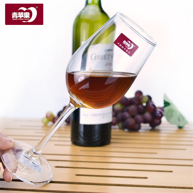 包邮青苹果精美红酒杯一盒6只装灵感高脚杯玻璃杯香槟杯透明酒杯