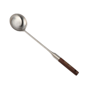 SUS304不锈钢炒勺炒铲升级款厨师勺钢柄炒菜勺家用炒勺加长柄勺子