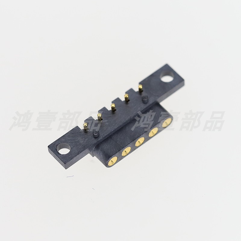 镀金电池连接器POGO PIN镀金5Pin高品质充电接口母座 PG-WD1F-5P