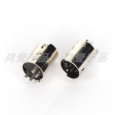 S端子母座 MINI DIN焊线式4P全金属S-VIDEO连接器公座 HY-MDIN504