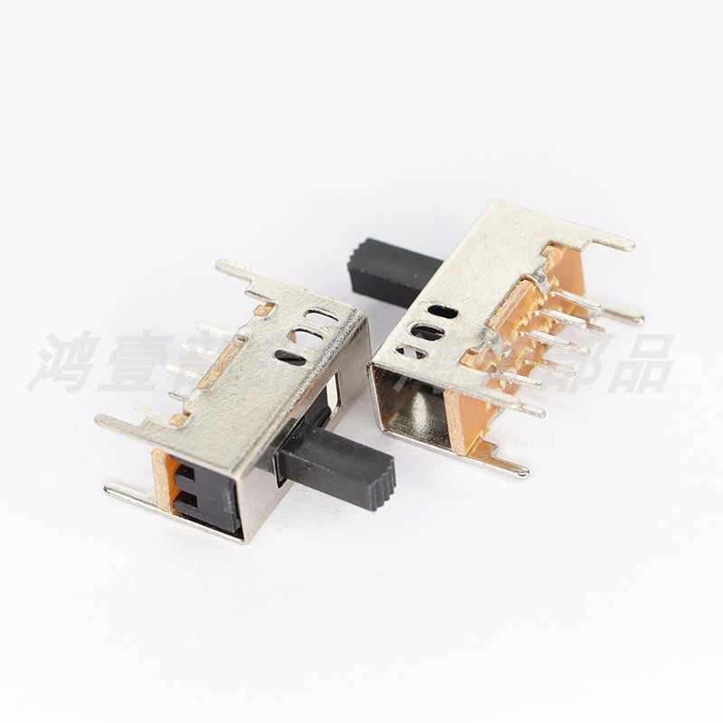 鸿壹厂家双排8脚立式三段三档滑动开关SS-23D03玩具电源开关2P3T