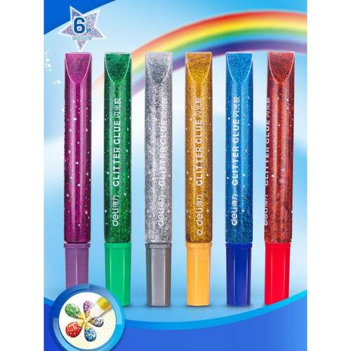 彩色闪光笔啫喱发光亮晶晶流沙银光变色做手账的手帐专用珠光标记儿童莹光做笔记闪亮金属轮廓闪粉水彩笔荧光