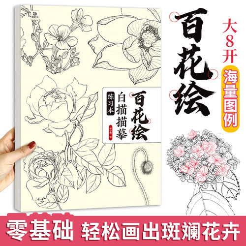 花卉白描本勾线控笔练习