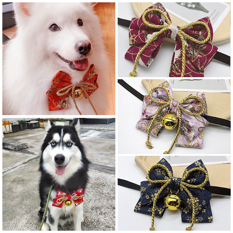 新年好运领结宠物大狗蝴蝶结项圈大型犬金毛哈士奇雪橇萨摩耶领结