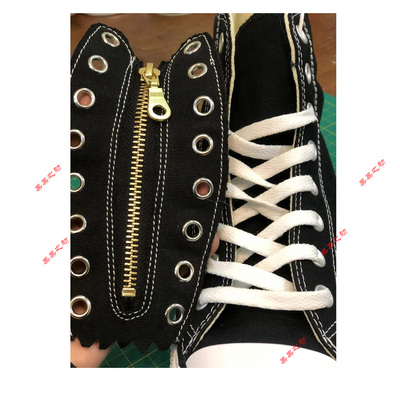 帆布鞋配件拉链鞋舌鞋铲子复古手工拉链 DIY1970鞋舌经典款硫化鞋