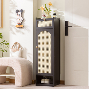 实木鞋柜门口夹缝家用进门转角电梯口鞋架收纳柜单门窄柜入户玄关